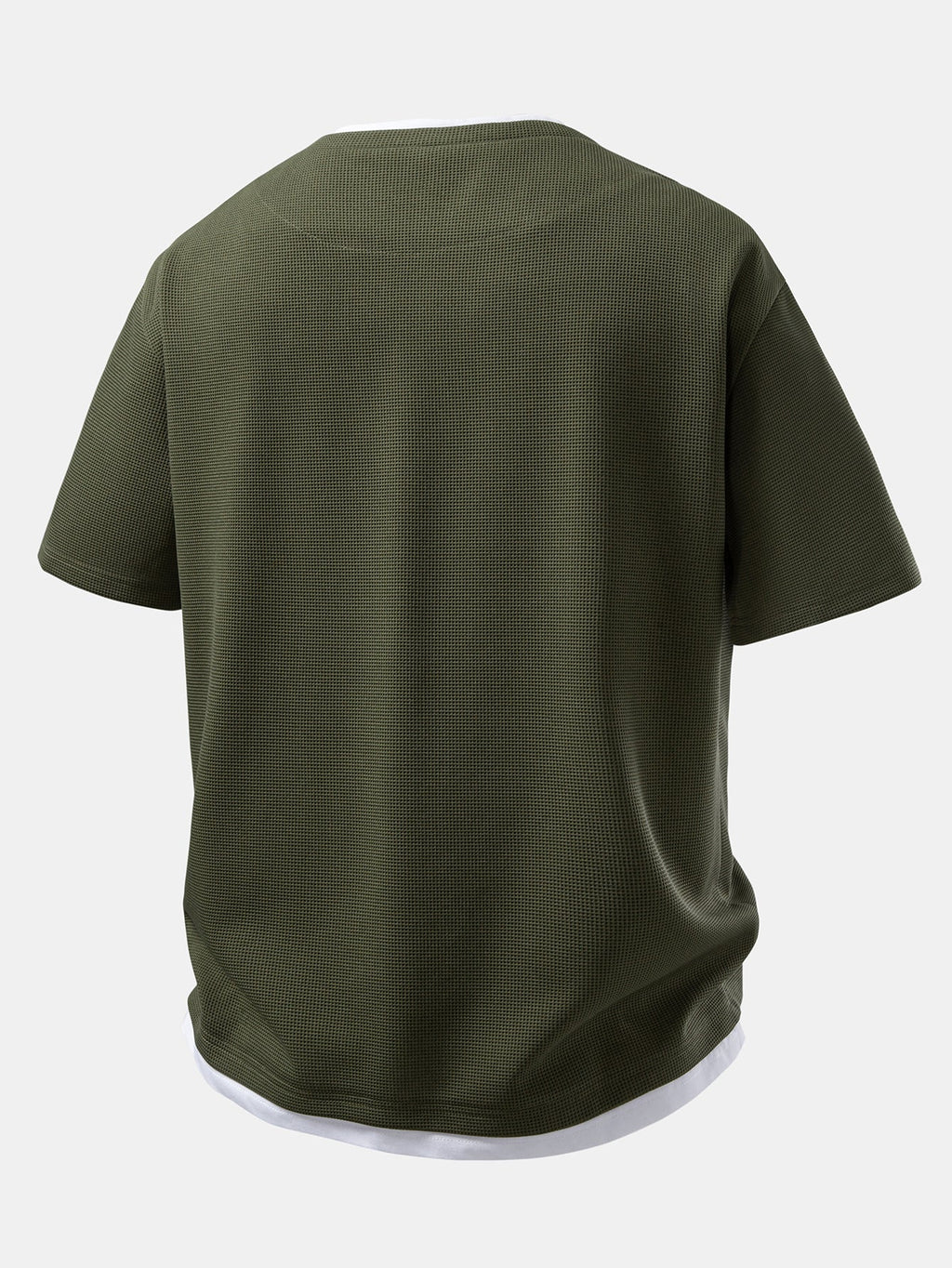 2-in-1 Waffle T-Shirt mit Kragen und 7-Zoll Shorts Set