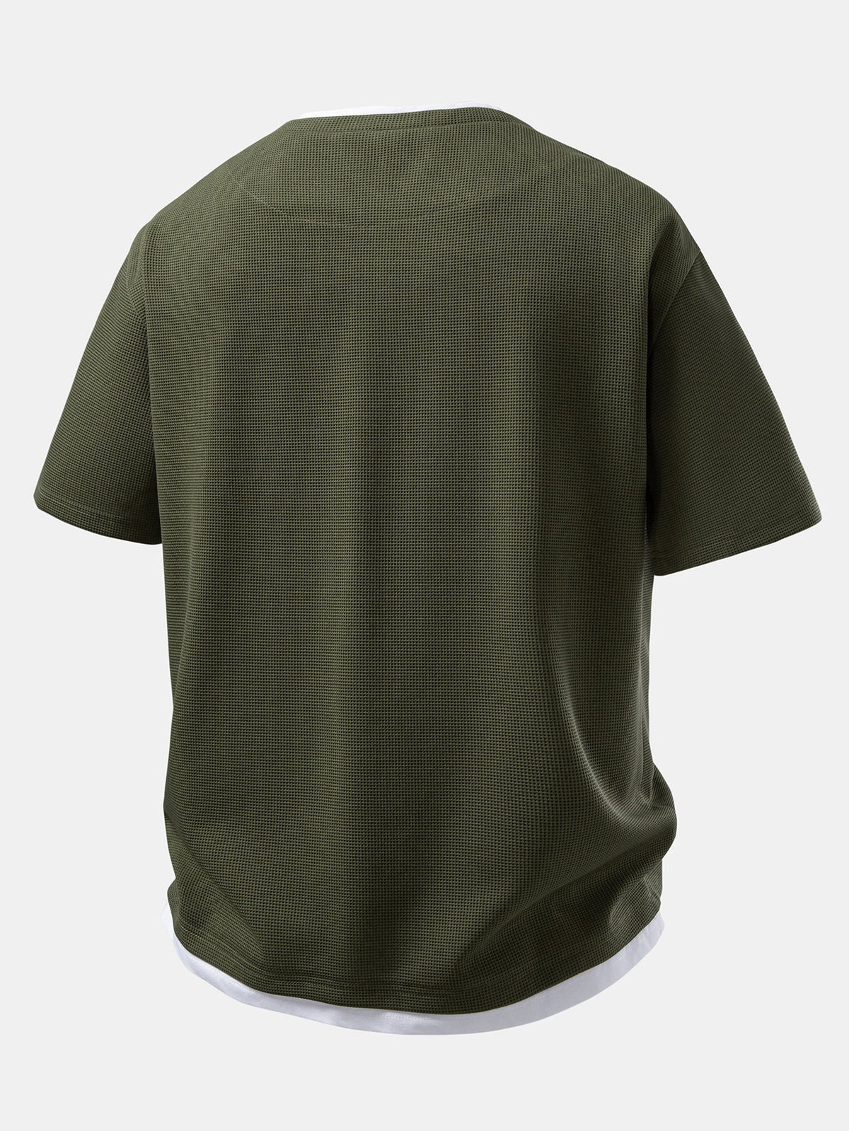 2-in-1 Waffle T-Shirt mit Kragen und 7-Zoll Shorts Set
