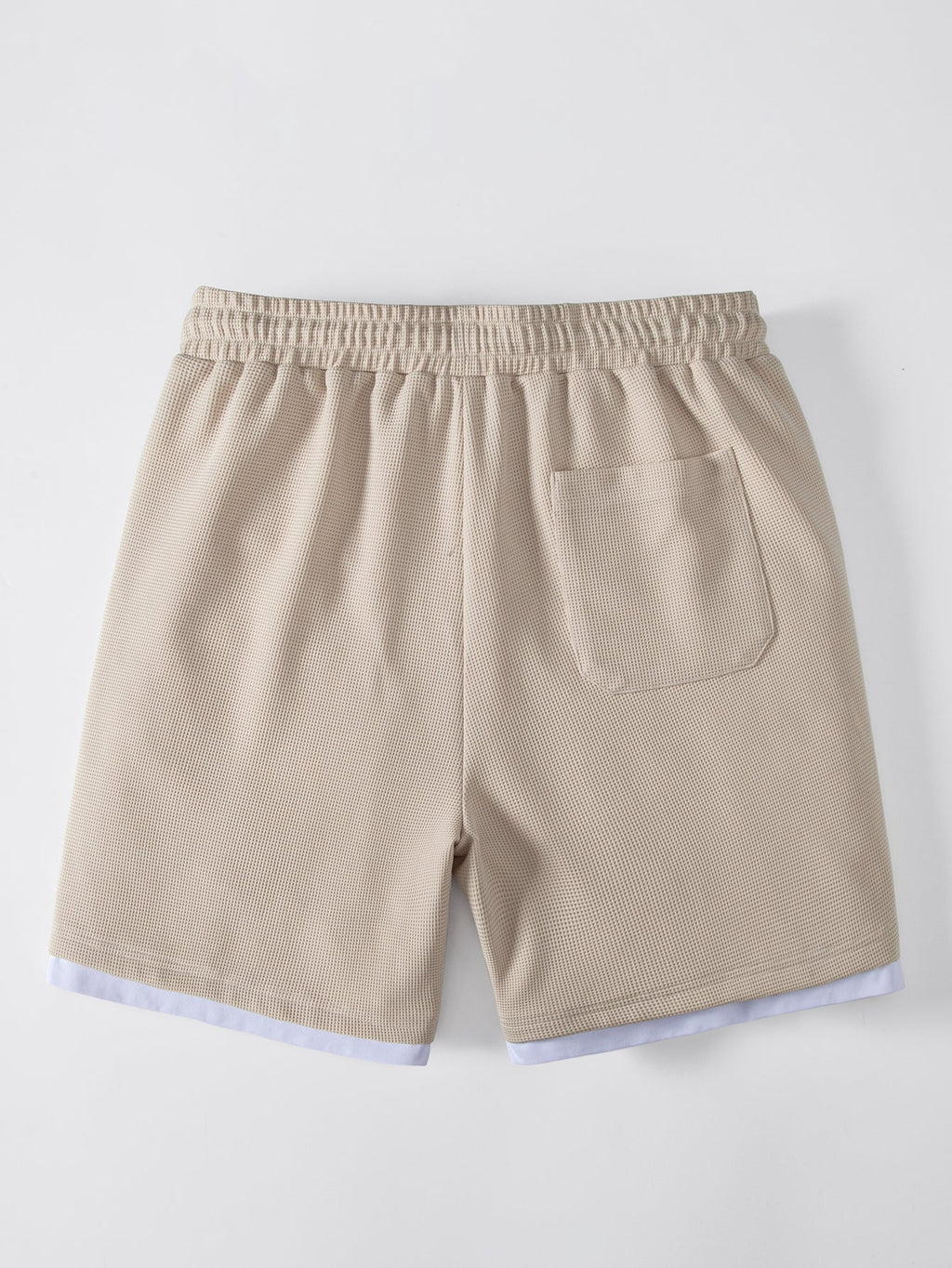 2-in-1 Waffle T-Shirt mit Kragen und 7-Zoll Shorts Set