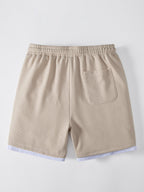 2-in-1 Waffle T-Shirt mit Kragen und 7-Zoll Shorts Set
