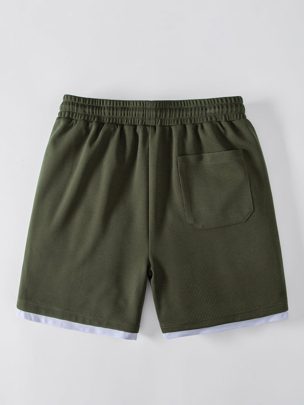 2-in-1 Waffle T-Shirt mit Kragen und 7-Zoll Shorts Set