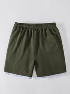 2-in-1 Waffle T-Shirt mit Kragen und 7-Zoll Shorts Set