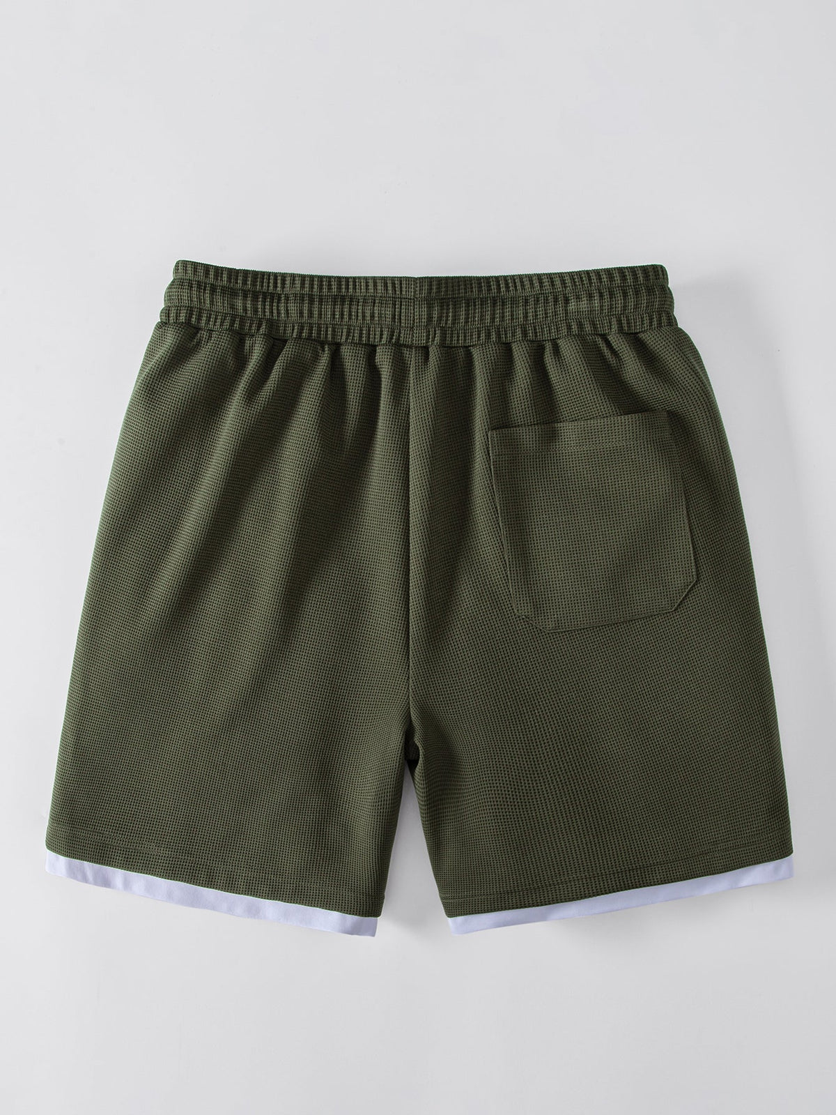 2-in-1 Waffle T-Shirt mit Kragen und 7-Zoll Shorts Set