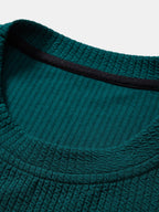 Rippstruktur-Sweatshirt mit Rundhalsausschnitt