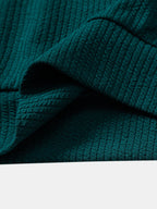 Rippstruktur-Sweatshirt mit Rundhalsausschnitt