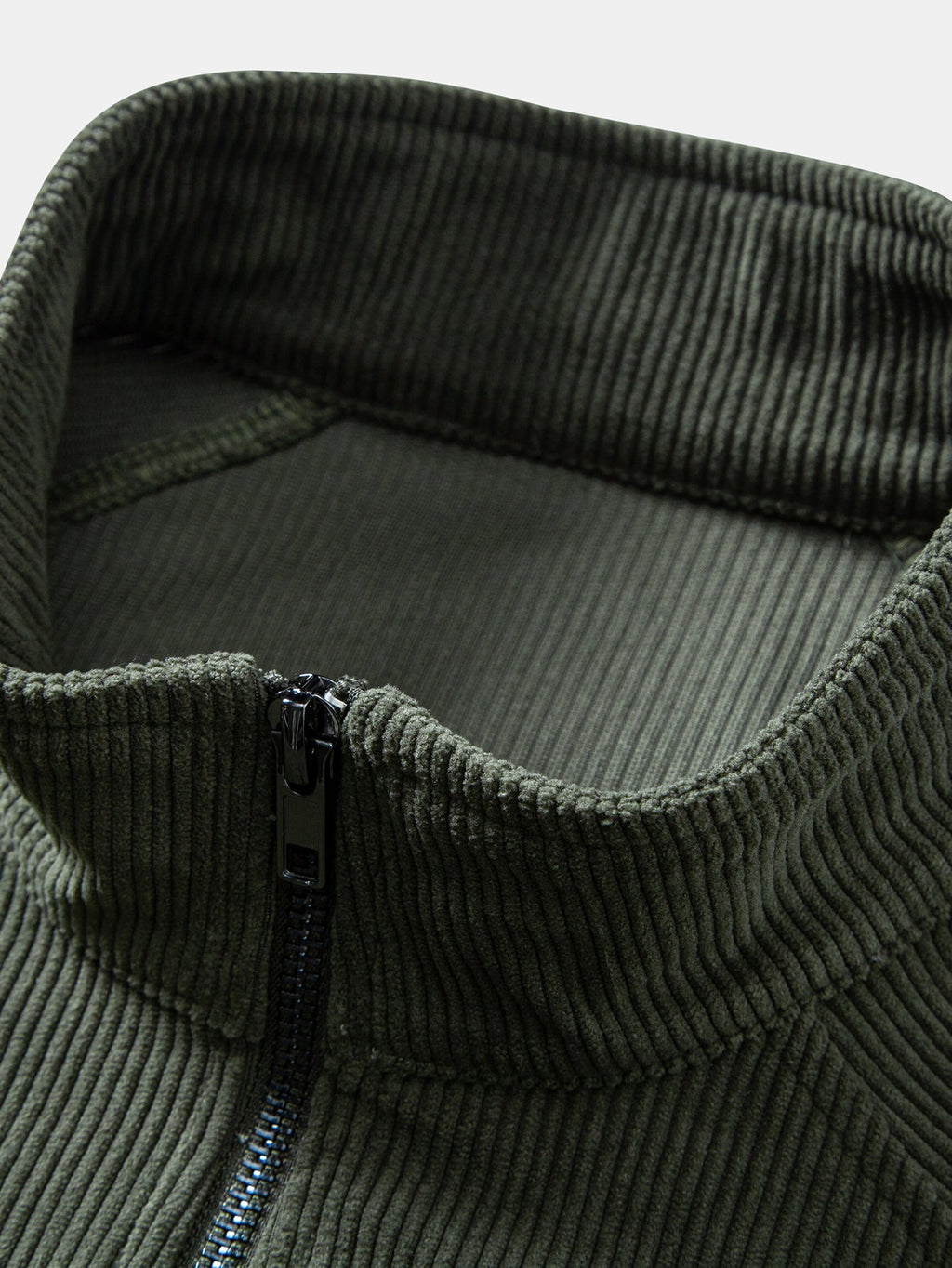 Viertelreißverschluss-Sweatshirt mit Rippcord-Raglanärmeln