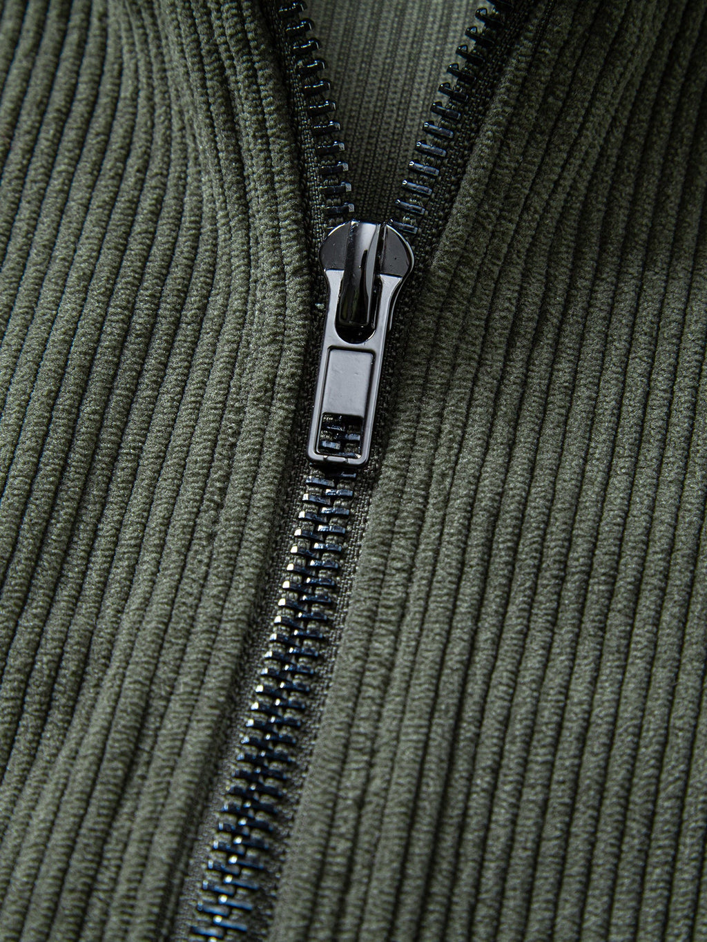 Viertelreißverschluss-Sweatshirt mit Rippcord-Raglanärmeln