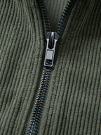 Viertelreißverschluss-Sweatshirt mit Rippcord-Raglanärmeln