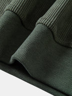 Viertelreißverschluss-Sweatshirt mit Rippcord-Raglanärmeln