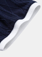 Polo mit geometrischem Jacquardmuster und Slim Fit Hose in schmaler Passform