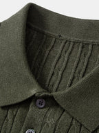 Jacquard Strick-Polo mit gedrehtem Design & Slim Fit Hose