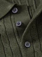 Jacquard Strick-Polo mit gedrehtem Design & Slim Fit Hose
