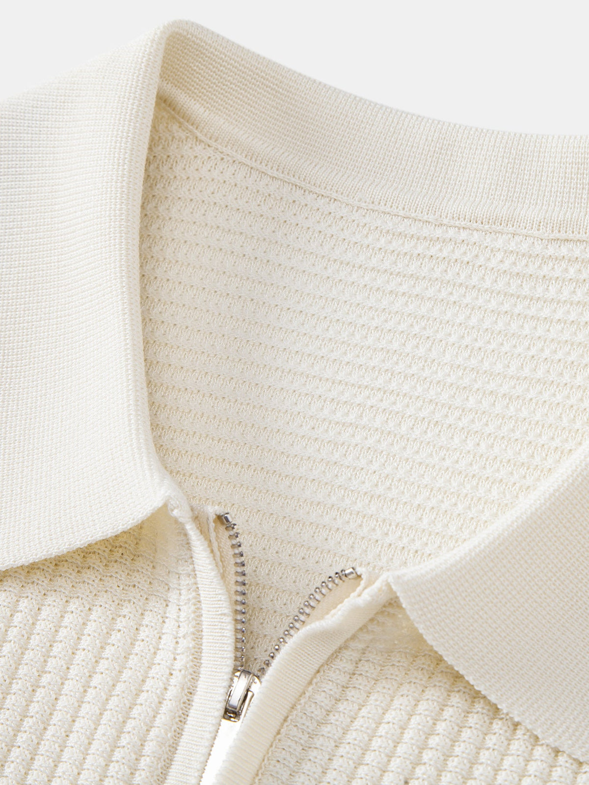 Kontrast Waffle Zip Knit Polo & Slim Fit Tapered Pants