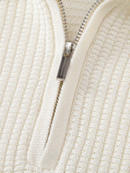 Kontrast Waffle Zip Knit Polo & Slim Fit Tapered Pants