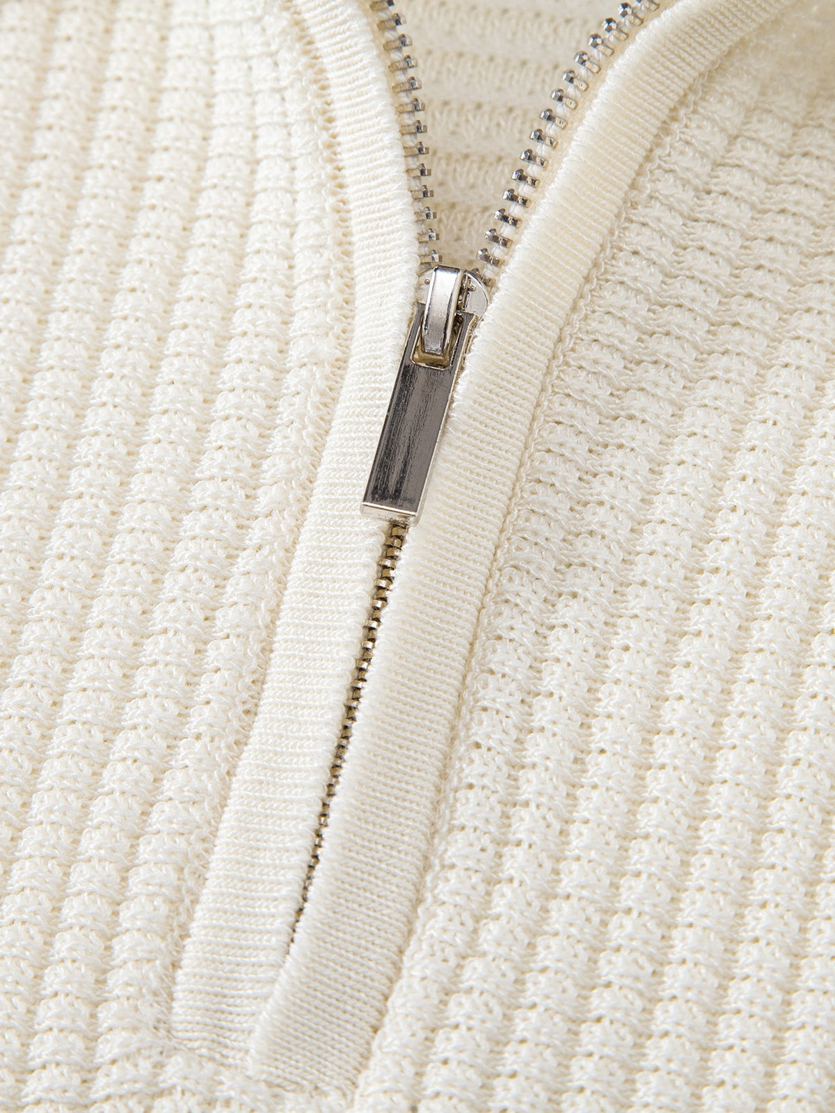 Kontrast Waffle Zip Knit Polo & Slim Fit Tapered Pants