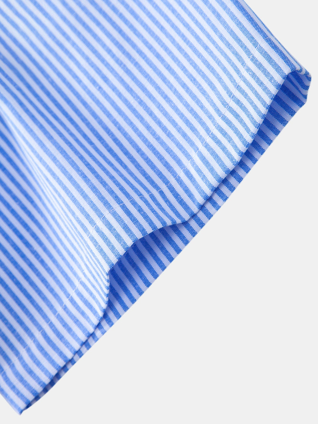 Kurzarm Baumwollhemd mit Streifen, Stehkragen und elastischer Taille – Chino Shorts