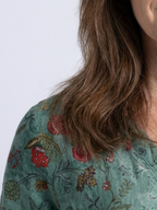 Marina | Floral V-Neck Maxi Dress with Three-Quarter Sleeves