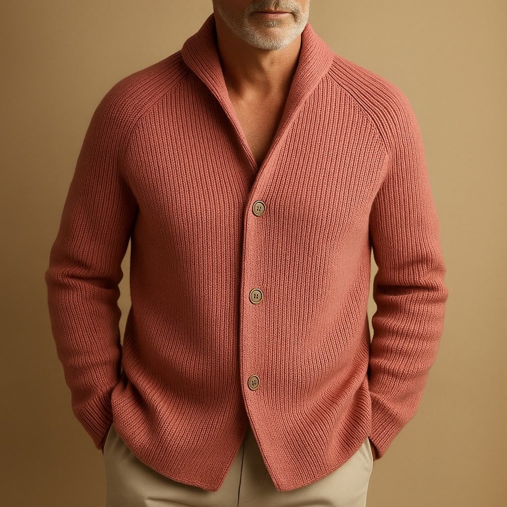 ROSSI | Herren Strickweste aus Rippengarn