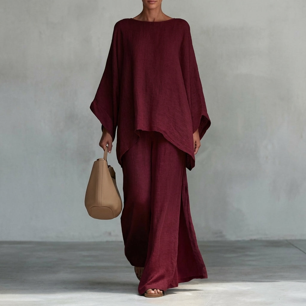 Christine™ | Zweiteiliges Set mit langen Ärmeln und weitem Hosen (Copia)