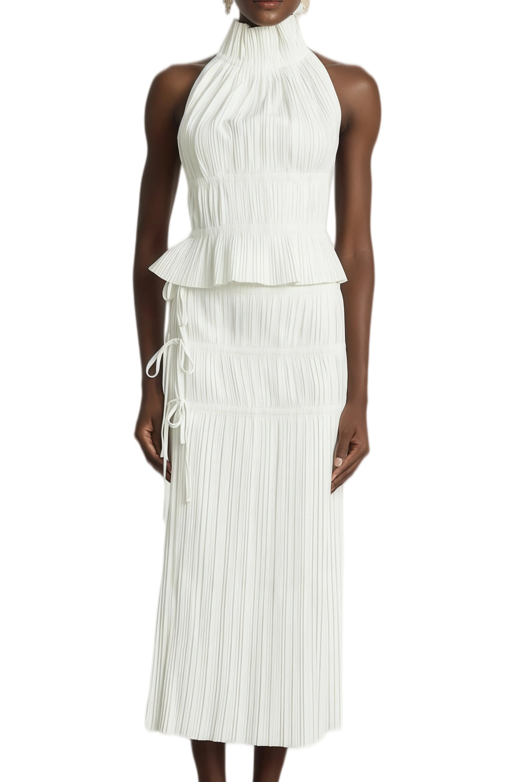 Milicent Plissiertes Top mit Offenem Rückendesign
