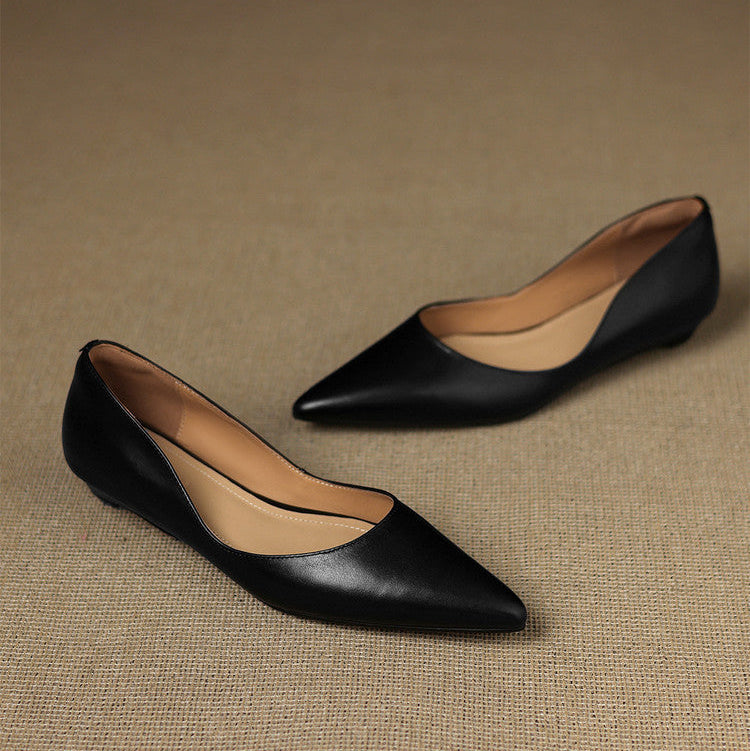 Arla Genuine Leather Ballerina Flats