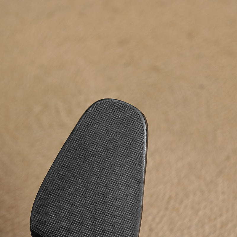 Elviera Quadratische Lederhochfrontschuhe