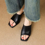 Virelle Curve Leder-Absatzmules