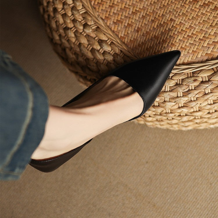 Orlisse Leather Kitten Heel Shoes