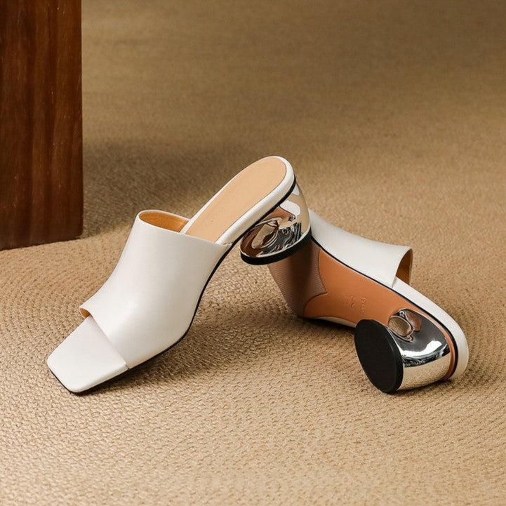 Virelle Curve Leder-Absatzmules