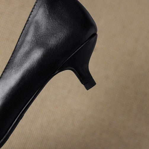 Orlisse Leather Kitten Heel Shoes
