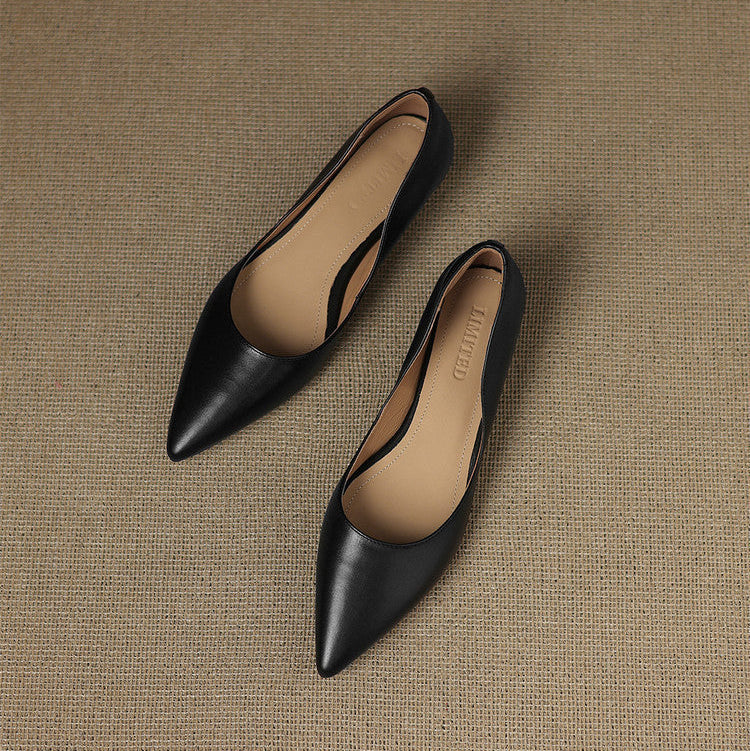 Arla Genuine Leather Ballerina Flats
