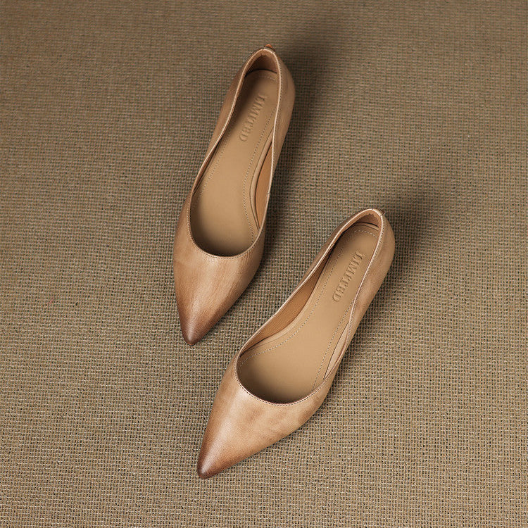 Arla Genuine Leather Ballerina Flats