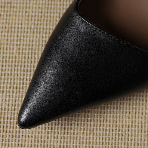 Orlisse Leather Kitten Heel Shoes