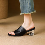 Virelle Curve Leder-Absatzmules