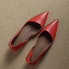 Orlisse Leather Kitten Heel Shoes