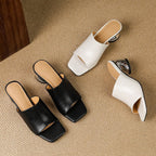 Virelle Curve Leder-Absatzmules