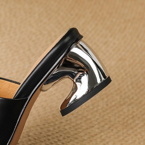 Virelle Curve Leder-Absatzmules