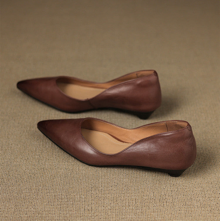 Arla Genuine Leather Ballerina Flats