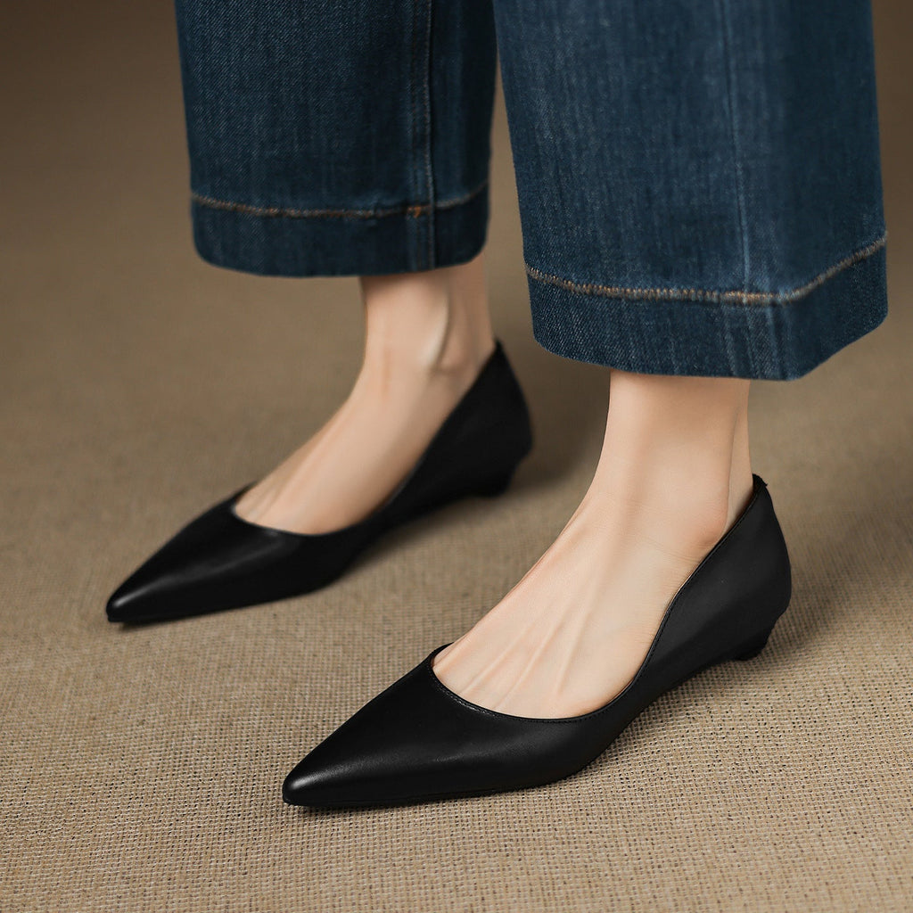 Arla Genuine Leather Ballerina Flats