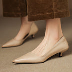 Orlisse Leather Kitten Heel Shoes