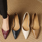 Ceyra Leather Kitten Heels