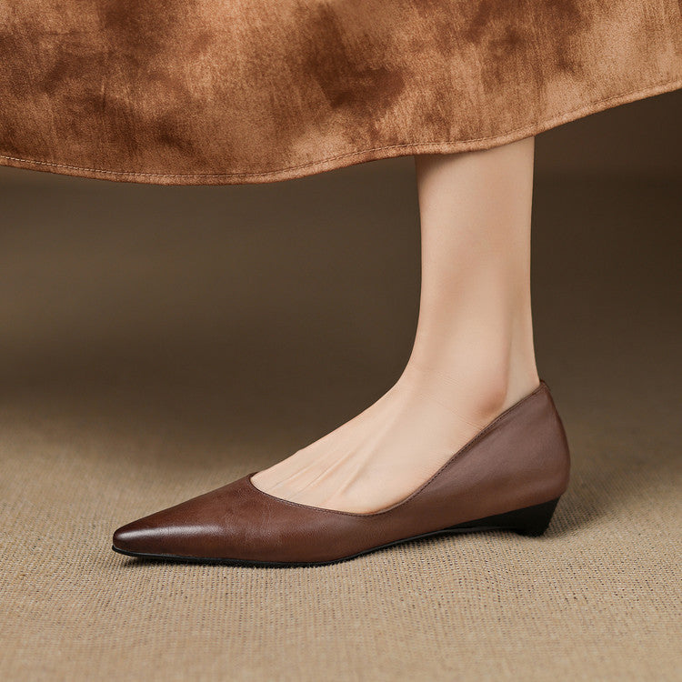 Arla Genuine Leather Ballerina Flats