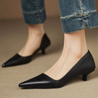 Orlisse Leather Kitten Heel Shoes