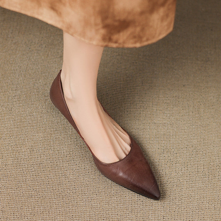 Arla Genuine Leather Ballerina Flats