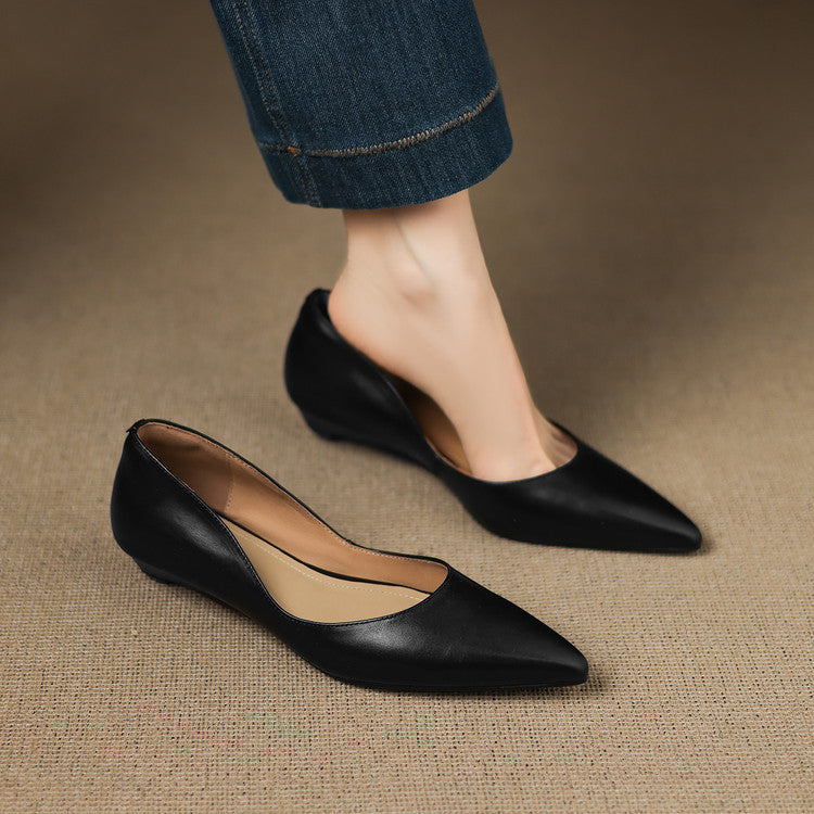 Arla Genuine Leather Ballerina Flats