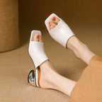 Virelle Curve Leder-Absatzmules