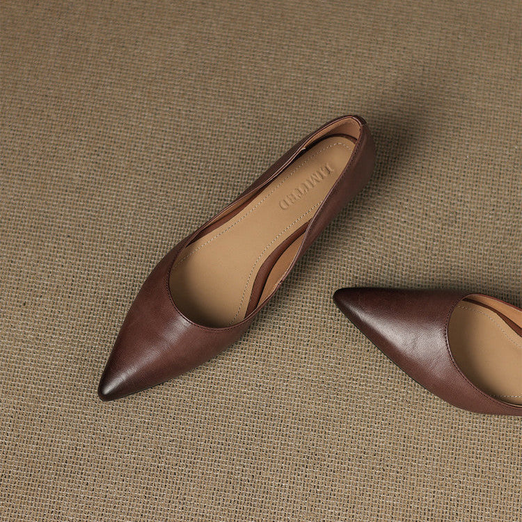Arla Genuine Leather Ballerina Flats