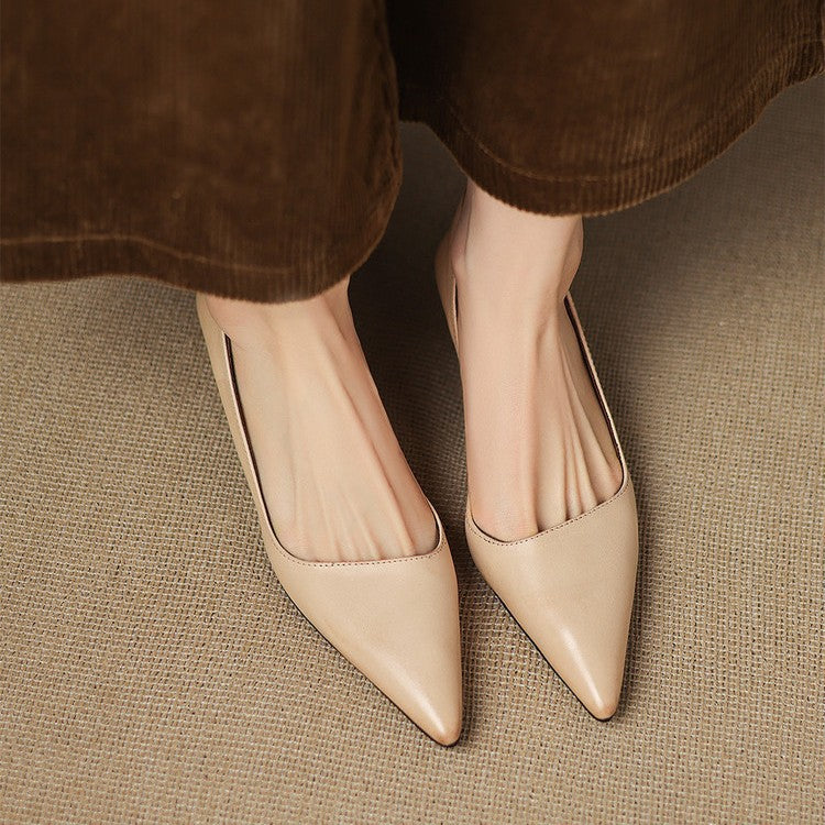 Orlisse Leather Kitten Heel Shoes