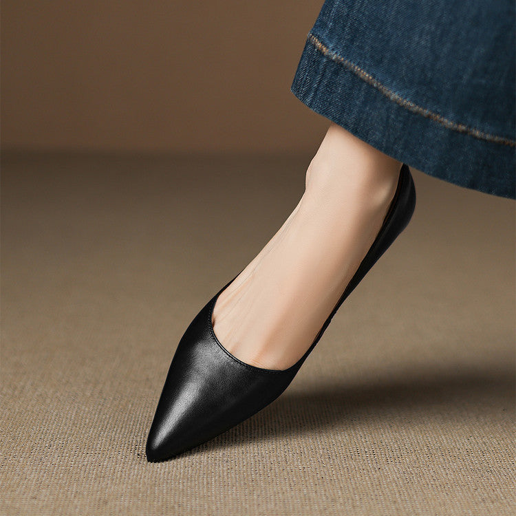 Arla Genuine Leather Ballerina Flats