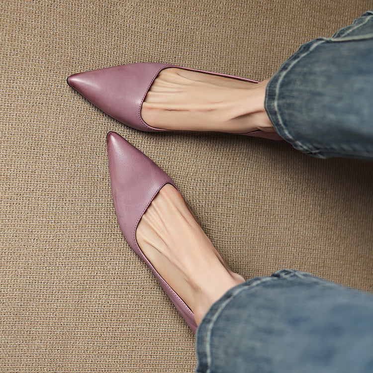 Orlisse Leather Kitten Heel Shoes